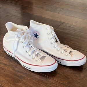 Converse All Star White High-Tops with Red Accents